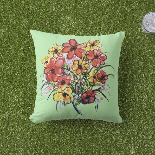 Coussin Bouquet Floral Fleur sauvage (Herbe)