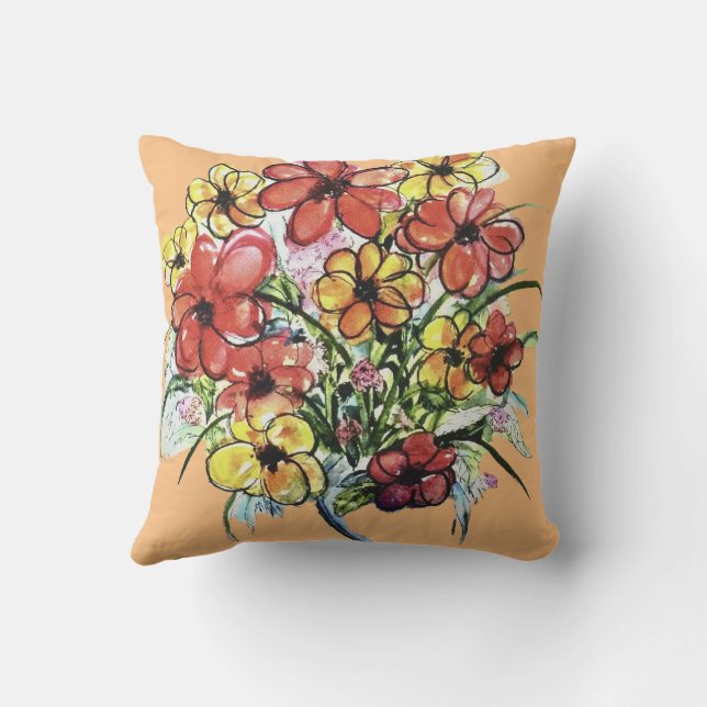 Coussin Bouquet Floral Fleur sauvage (Verso)