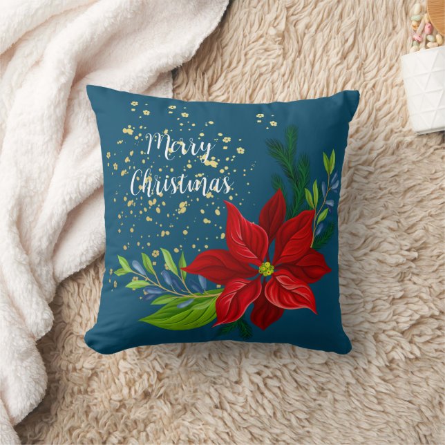 Coussin Bouquet floral Poinsettia (Couverture)