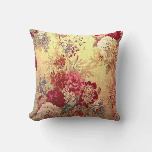 Coussin Bouquet floral romantique (Recto)