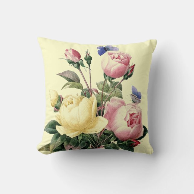 Coussin Bouquet Redoute de roses (Recto)