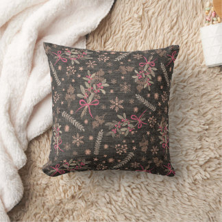 Coussin Bouquet saint de Noël - Noir