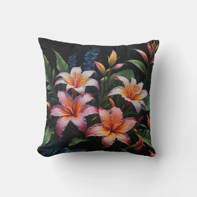 Coussin Bouquet tropical (Recto)