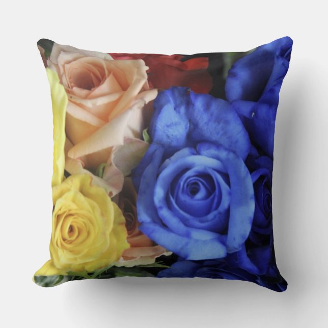 Coussin Bouquets de roses fraîches assortis (Recto)