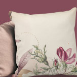 Coussin Bourgogne & Crème Simple Rose Floral<br><div class="desc">L'oreiller à jetons bordeaux et crème présente un design floral simple et élégant, dans une palette de couleur ivoire crémeuse aux accents bordeaux, or et vert. Une belle impression de design floral composée de couches de rosebuds en fleurs comme point focal sur un décor floral moderne simple avec des éléments...</div>