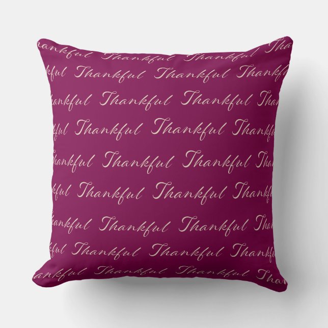 Coussin Bourgogne élégant motif de script reconnaissant  (Recto)