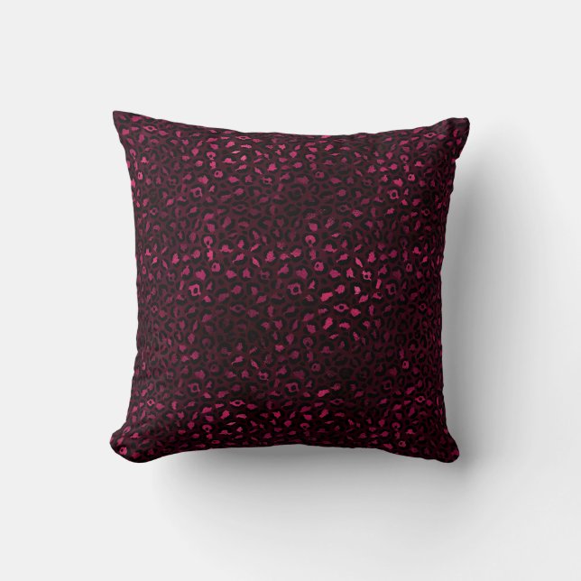 Coussin Bourgogne et Or Série Léopard Design 3 (Recto)