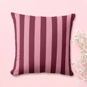 Coussin Bourgogne Et Rayure Rose Motif Gras Rouge Cerise