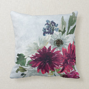 Coussin Bourgogne : La floraison grise