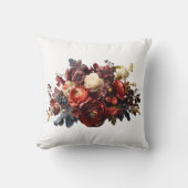 Coussin Bourgogne Marron Corail Blanc Floral Humeur (Recto)