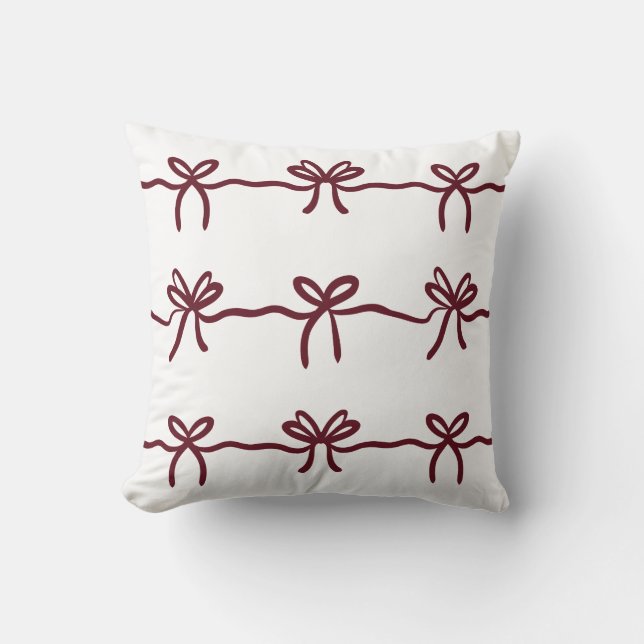Coussin Bourgogne Moderne Simple Élégant Blanc (Recto)