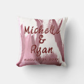 Coussin Bourgogne Tulipes Fleurs Floral Mariage Keepsaké (Recto)