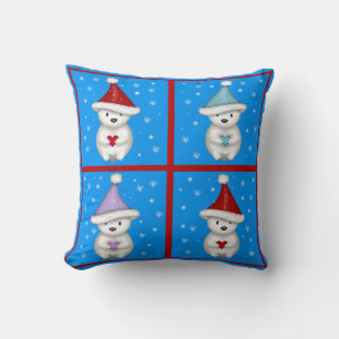 Coussin Bours polaires mignons Design de Noël coloré