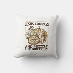 Coussin Boussole Jésus et casse-tête Direction de vie Jésu
