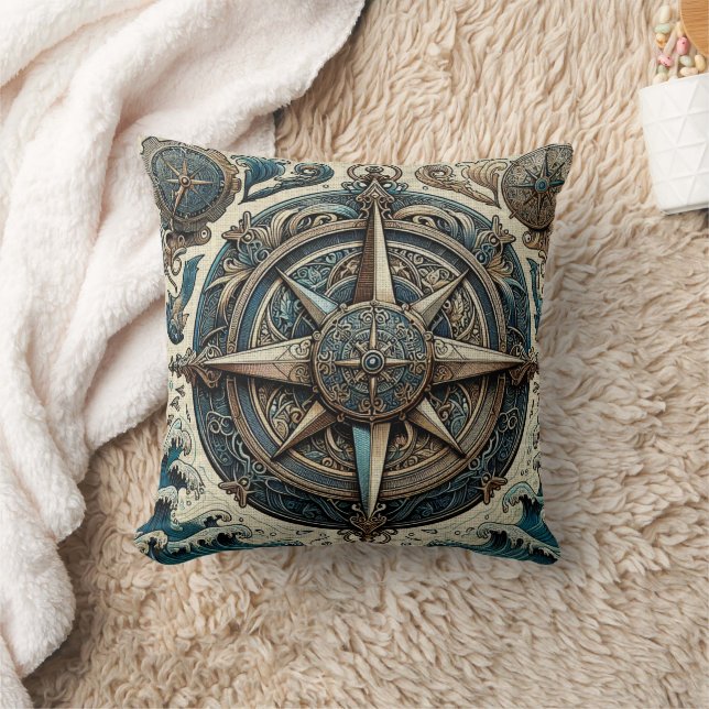 Coussin Boussole nautique 2 (Couverture)