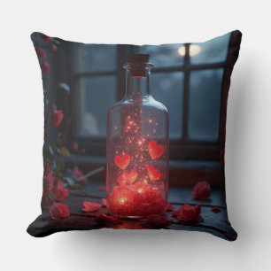 Coussin Bouteille d'amour enchantée