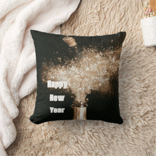 Coussin Bouteille de Champagne Black Gold Bonne Année