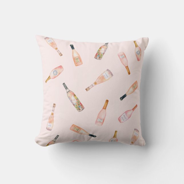 Coussin bouteille de vin rose rosé rose bouteille d'aquare (Recto)