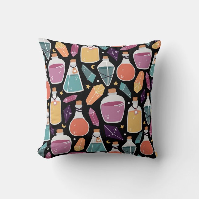 Coussin Bouteilles de potion mystique (Recto)