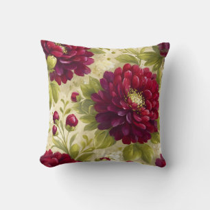 Coussin Boutique Botanique Romantique Chic Fleur Style Vin