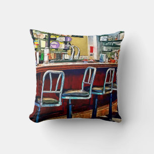 Coussin Boutique de bonbons avec fontaine à soda