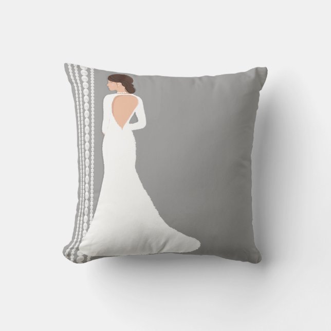 Coussin Boutique de mariage robe de mariée blanche moderne (Recto)