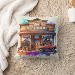 Coussin Boutique Rustique Western en bois