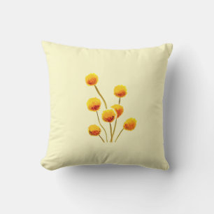 Coussin Bouton Billy jaune fleur australienne originaire