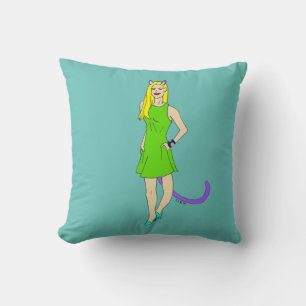 Coussin bouton catgirl