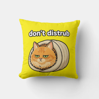 Coussin Bouton de chat orange esthétique mignon Ne pas dér