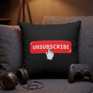 Coussin Bouton de désabonnement drôle - Humour d'introvert