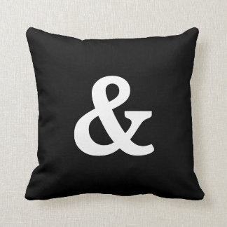 Coussin Bouton moderne noir & blanc & (et signe)
