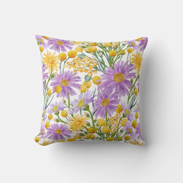 Coussin Boutons Billy Et Fleurs Faisées Faisées (Recto)