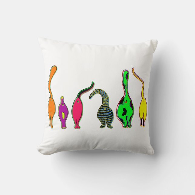 Coussin Boutons de chat colorés (Recto)