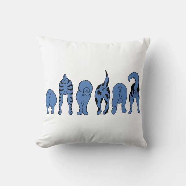 Coussin Boutons de chien bleu (Recto)