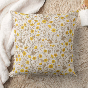 Coussin Boutons jaunes et bruns