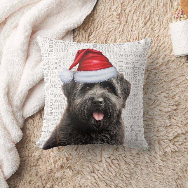 Coussin Bouvier des Flandres Amoureux des chiens Noël (Couverture)