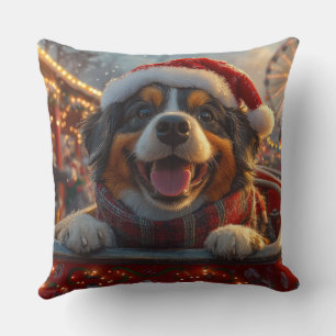 Coussin Bouviers des Flandres Chien Montagnes Russes Noël