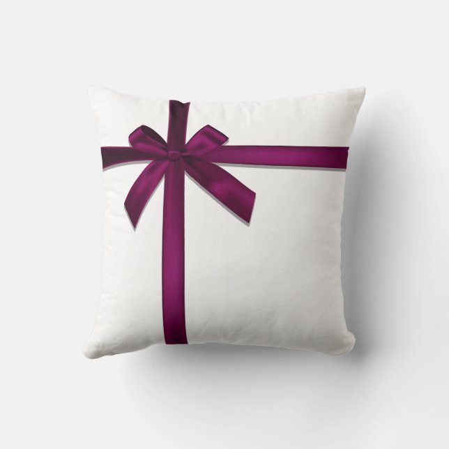 Coussin Bow à ruban satiné à vin (Verso)