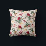 Coussin Bow Bow Motif Bow Bow Bow Bow Bow Bow, hiver rose<br><div class="desc">Cette collection présente d'élégantes aquarelles vertes, des guirlandes festives et des accents dorés pour un look de vacances intemporel.</div>
