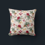 Coussin Bow Bow Motif Bow Bow Bow Bow Bow Bow, hiver rose<br><div class="desc">Cette collection présente d'élégantes aquarelles vertes,  des guirlandes festives et des accents dorés pour un look de vacances intemporel.</div>