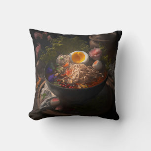 Coussin Bowl de Ramen nouilles encore vie