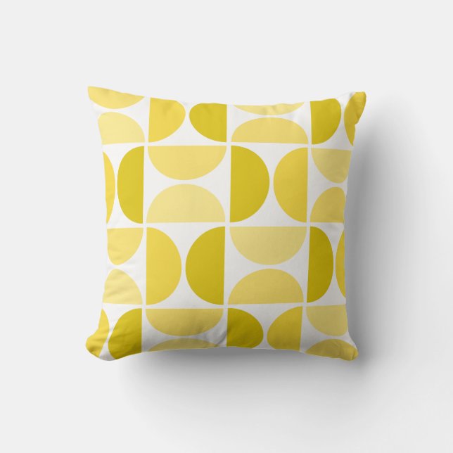 Coussin Bowles minimes du milieu du siècle Jaune (Recto)