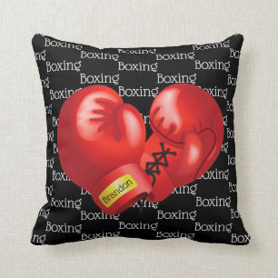 Coussin Boxe Texte Carrelé Design Jeu d'oreiller