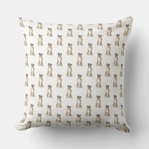 Coussin Boxer chien Bringé & Blanc