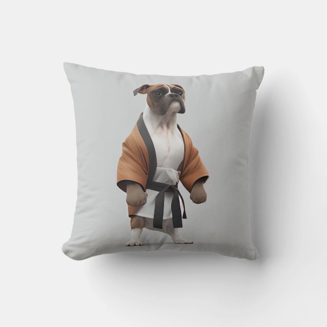Coussin Boxer Dog Jouer Karate, Karate Champion Boxer Dog (Recto)