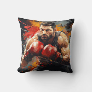 Coussin Boxer Sport Peinture Art Décor Abstrait