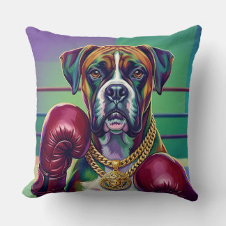 Coussin Boxeur de Dogue Boxeur Moderne d'Art Pop 360°