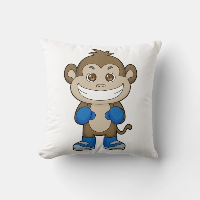 Coussin Boxeur de singe Boxeur de boxe Gants de boxe (Recto)