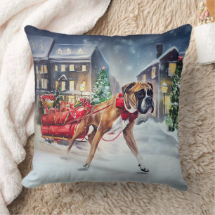 Coussin Boxeur Saison des Fêtes de Noël